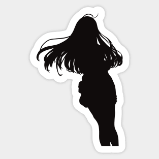 ES7 Vladilena Milize / Lena / Handler One 86 Eighty Six Wallpaper Simple Black and White Silhouette Anime Girls Characters x Animangapoi August 2023 Sticker